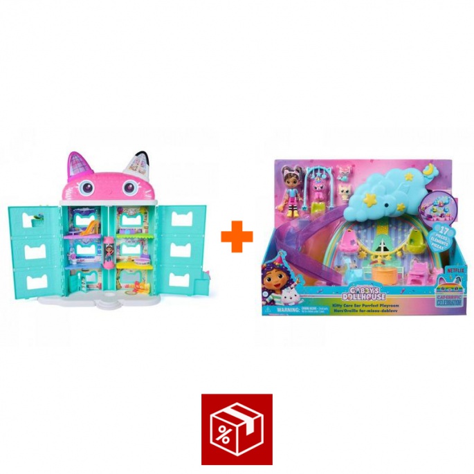 Ugoden set: Gabby’s Dollhouse iz filma: Velika hiša iz filma + igralni set za jaslice