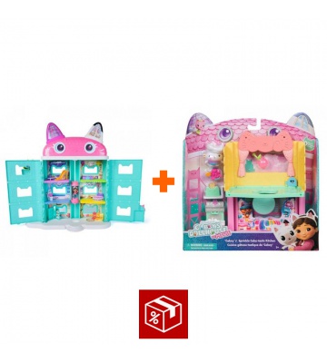 Paket: Velika hiša iz filma Gabby’s Dollhouse + Sobica - Kuhinja