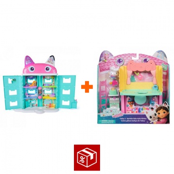 Paket: Velika hiša iz filma Gabby’s Dollhouse + Sobica - Kuhinja