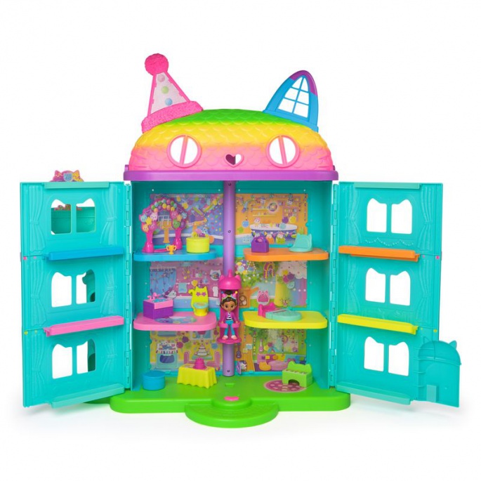 Royal set: Gabby’s Dollhouse veliki dom zabava s 9 dodatki + plišasti Mercat BREZPLAČNO