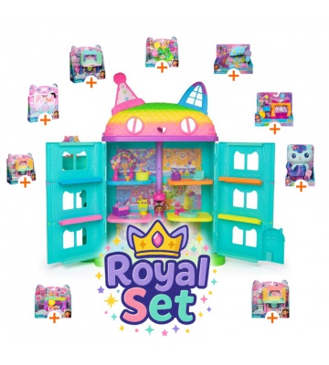 Royal set: Gabby’s Dollhouse veliki dom zabava s 9 dodatki + plišasti Mercat BREZPLAČNO