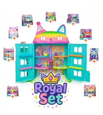 Royal set: Gabby’s Dollhouse veliki dom zabava s 9 dodatki + plišasti Mercat BREZPLAČNO