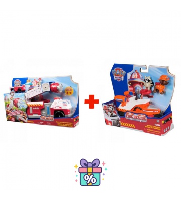 Ugoden set: Paw Patrol Fire Rescue veliko interaktivno gasilsko vozilo + vozilo Zuma