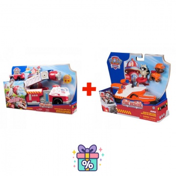 Ugoden set: Paw Patrol Fire Rescue veliko interaktivno gasilsko vozilo + vozilo Zuma