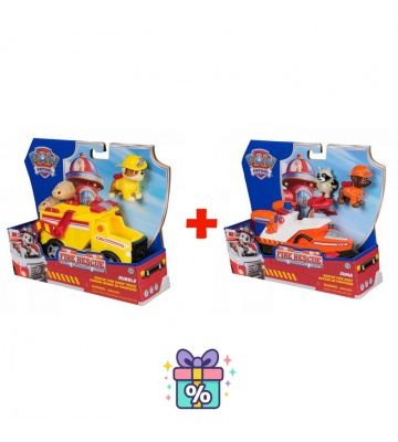 Ugoden set: Paw Patrol Fire Rescue vozilo Rubble + Fire Rescue vozilo Zuma