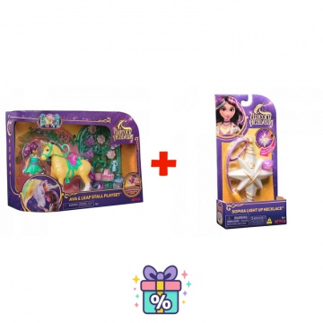 Ugodna ponudba: Unicorn Academy mala štala z enorogom Ava in Leaf, ki spreminja barve + ogrlica s prstanom