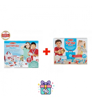 Ugoden set: Melissa & Doug igra zdravnika + igra veterinarja