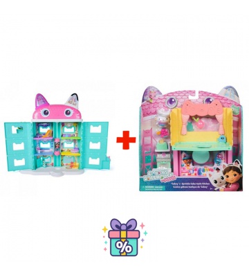 Paket: Velika hiša iz filma Gabby’s Dollhouse + Sobica - Kuhinja