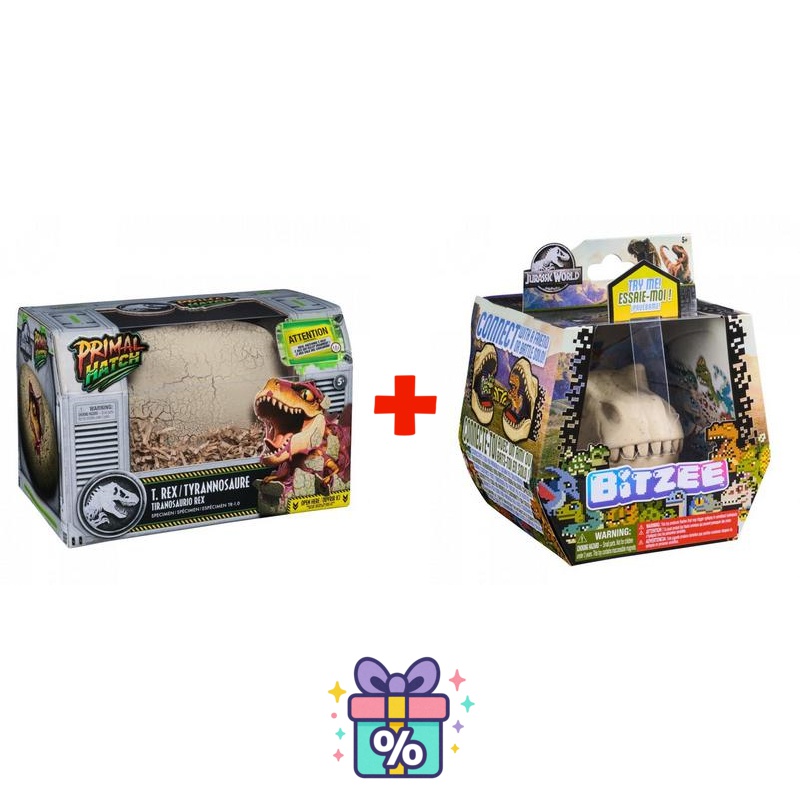 Ugodni set: Dino interaktivni T-rex iz jajca + Bitzee Jurski svet z dinozavri
