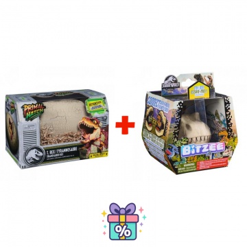Ugodni set: Dino interaktivni T-rex iz jajca + Bitzee Jurski svet z dinozavri
