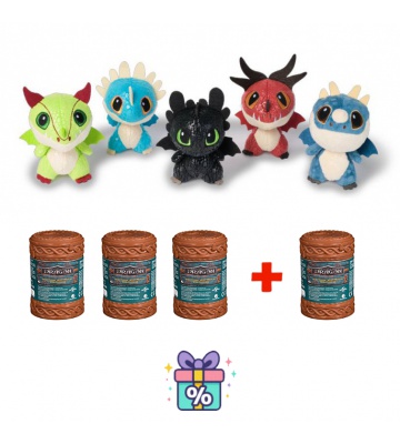 AKCIJA 3+1 brezplačno: Kako izuriti svojega zmaja - 4 plišasti zmaji v sodu za ceno 3