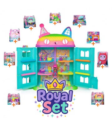 Royal set: Gabby’s Dollhouse veliki dom zabava s 9 dodatki + plišasti DJ Catnip BREZPLAČNO