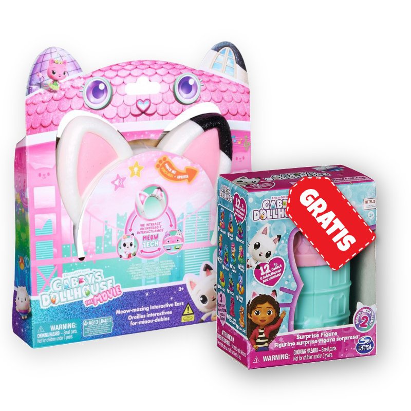 AKCIJA: Gabby’s Dollhouse iz filma: ušesa z učinki + mini figurica v hišici BREZPLAČNO