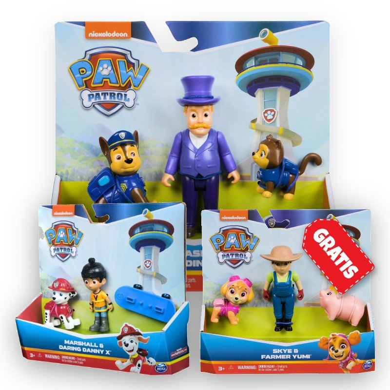 AKCIJA: Paw Patrol Humdinger in Chase + Danny X in Marshall + Yumi in Skye BREZPLAČNO