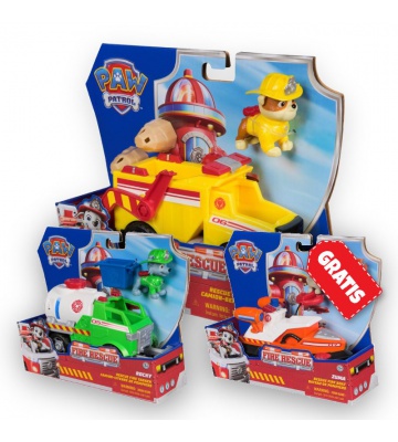 AKCIJA: Paw Patrol Fire Rescue vozila Rubble + Rocky + Zuma BREZPLAČNO