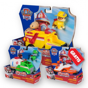 AKCIJA: Paw Patrol Fire Rescue vozila Rubble + Rocky + Zuma BREZPLAČNO