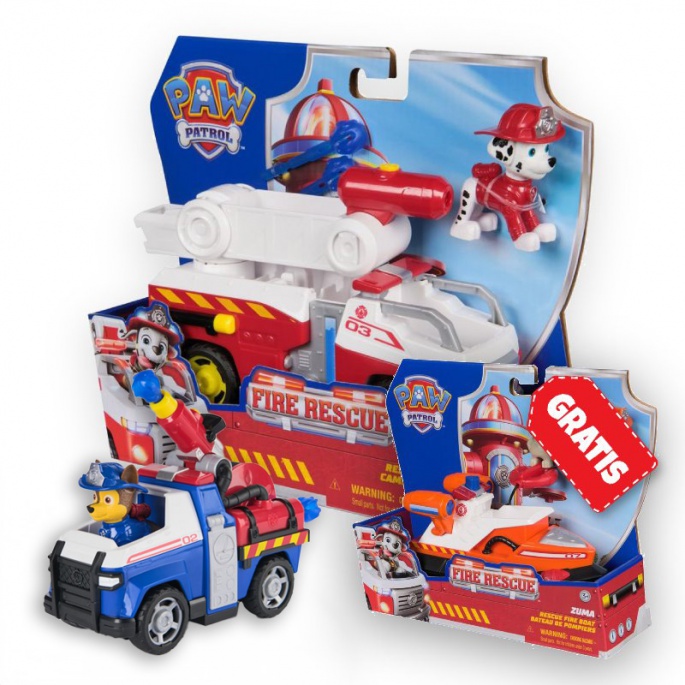 AKCIJA: Paw Patrol Fire Rescue vozila Marshall + Chase + Zuma BREZPLAČNO