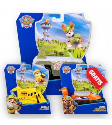 AKCIJA: Paw Patrol osnovna vozila Tracker + Rubble + Zuma BREZPLAČNO