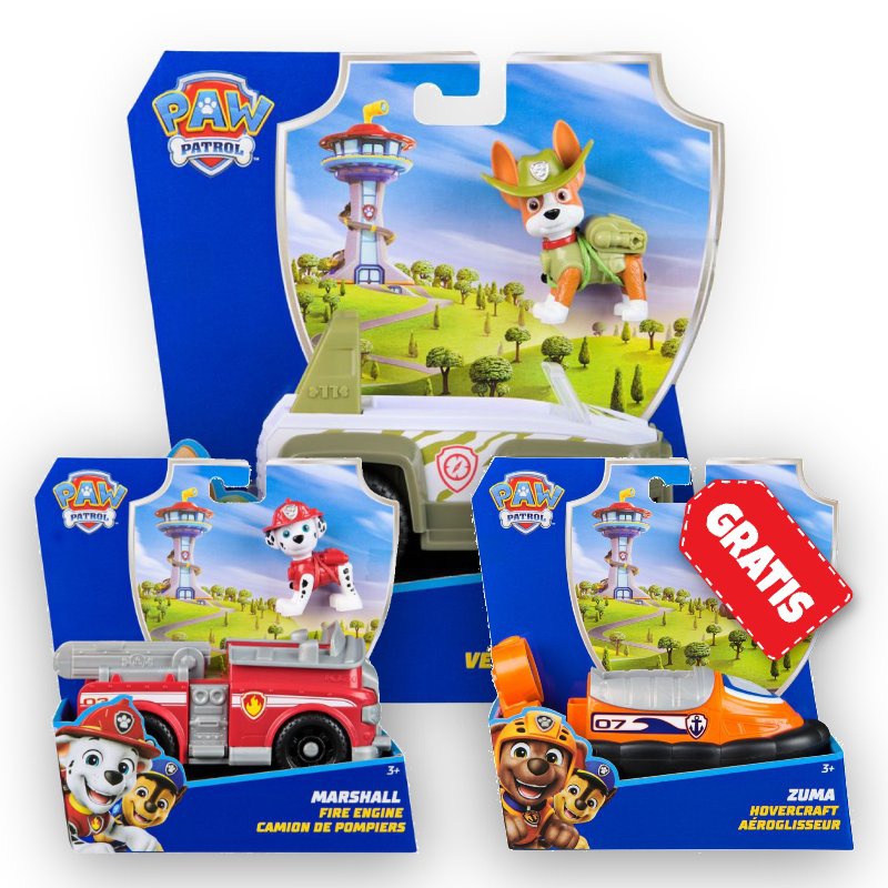 AKSIJA: Osnovna vozila Paw Patrol Tracker + Marshall + Zuma BREZPLAČNO