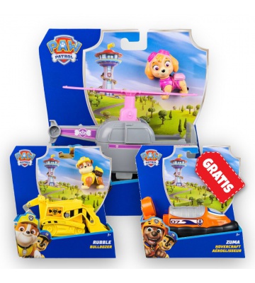AKCIJA: Paw Patrol osnovna vozila Skye + Rubble + Zuma BREZPLAČNO