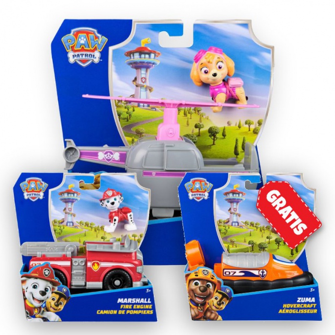 AKCIJA: Paw Patrol osnovna vozila Skye + Marshall + Zuma BREZPLAČNO