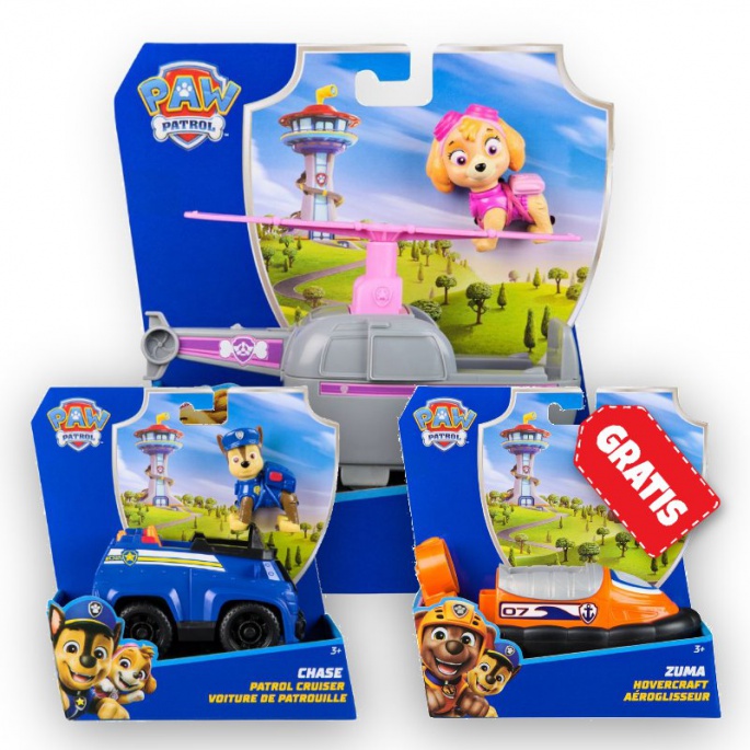 AKCIJA: Paw Patrol osnovna vozila Skye + Chase + Zuma GRATIS