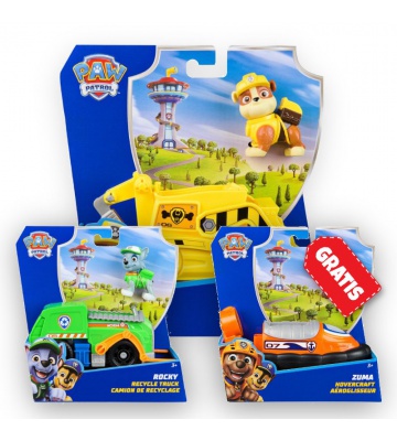 AKCIJA: Paw Patrol osnovna vozila Rubble + Rocky + Zuma BREZPLAČNO