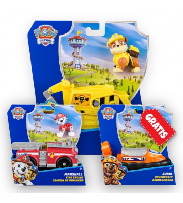AKCIJA: Paw Patrol osnovna vozila Rubble + Marshall + Zuma BREZPLAČNO