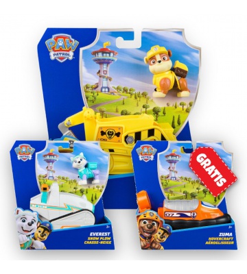 AKCIJA: Paw Patrol osnovna vozila Rubble + Everest + Zuma BREZPLAČNO