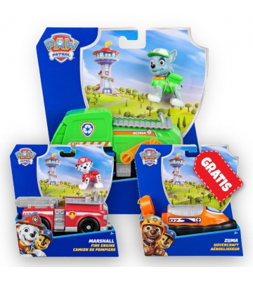 AKCIJA: osnovna vozila Paw Patrol Rocky + Marshall + Zuma BREZPLAČNO