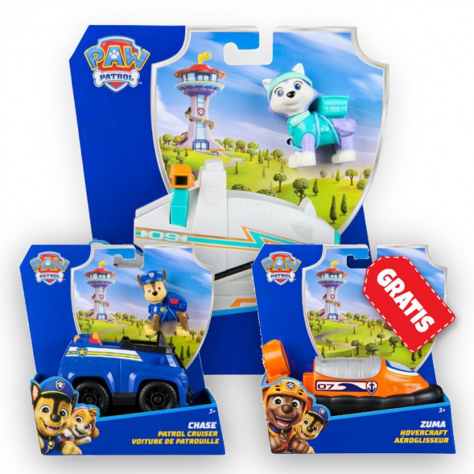 AKCIJA: Paw Patrol osnovna vozila Everest + Chase + Zuma BREZPLAČNO