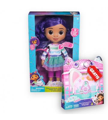 Ugodni set: Gabby’s Dollhouse interaktivna lutka + ušesa z zvočnimi efekti