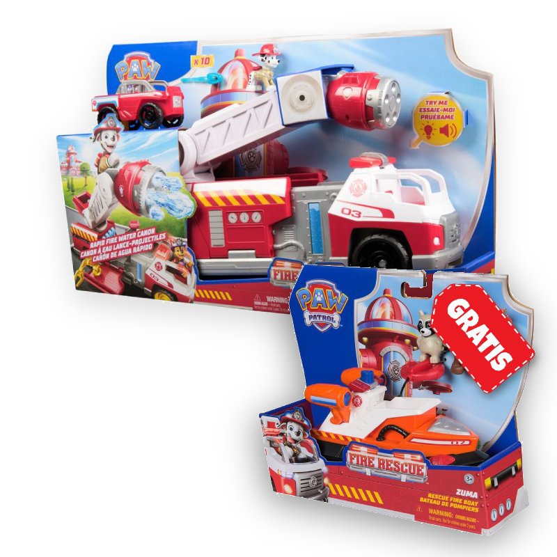 Ugoden set: Paw Patrol Fire Rescue veliko interaktivno gasilsko vozilo + vozilo Zuma