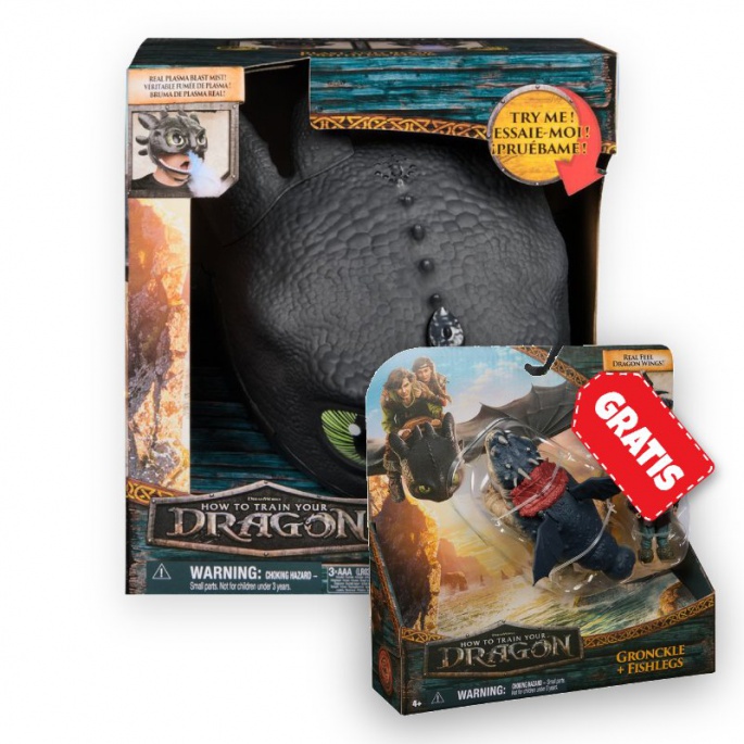 Ugoden set: Kako izuriti svojega zmaja maska Bezzubky z zvoki in lučmi + Gronckle in Škilek