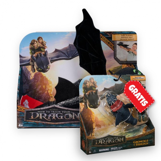 Ugoden set: Kako izuriti svojega zmaja plišasta igrača Brezzobi objemajoči + Gronckle in Škilek