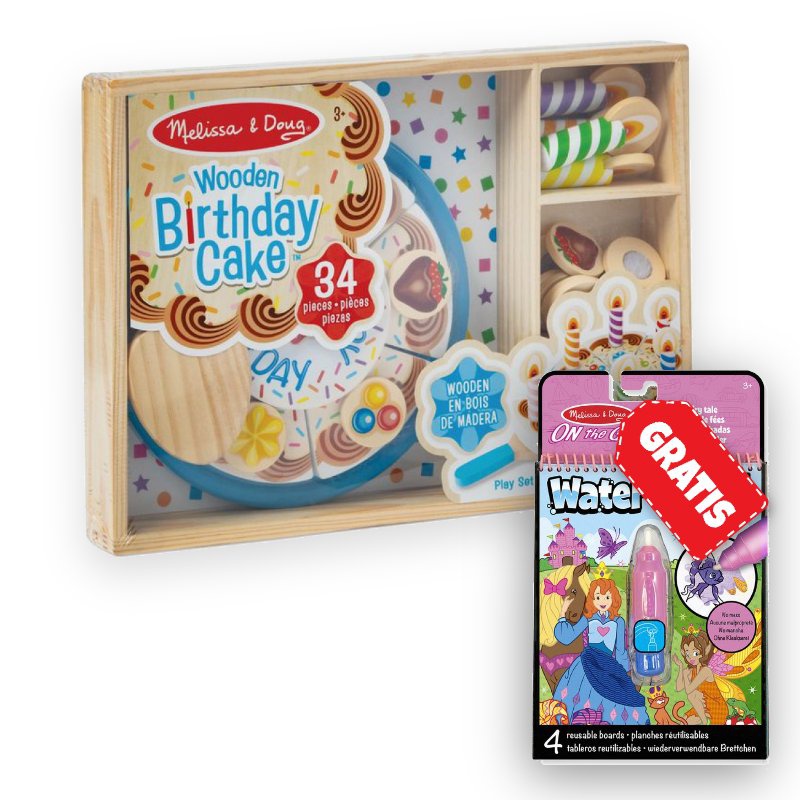 AKCIJA: Melissa & Doug rojstnodnevna torta set + Water WOW čarovnija z vodo pravljice BREZPLAČNO