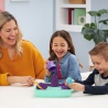 Kinetični pesek, škatla z tekočim peskom in lila podlago