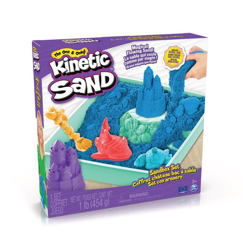 Kinetic Sand škatla z podlogo modro