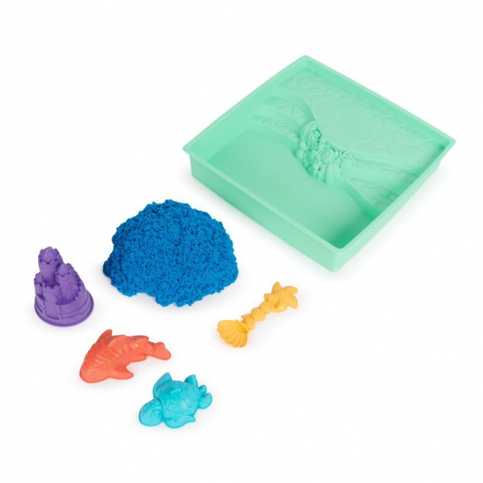 Kinetic Sand škatla z podlogo modro
