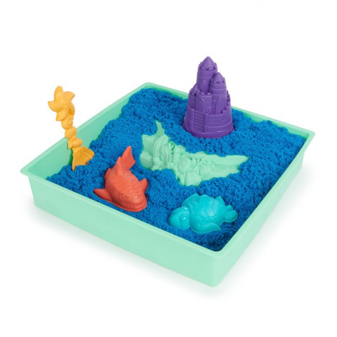 Kinetic Sand škatla z podlogo modro