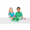 Kinetic Sand škatla z tekočim peskom in zeleno podlago