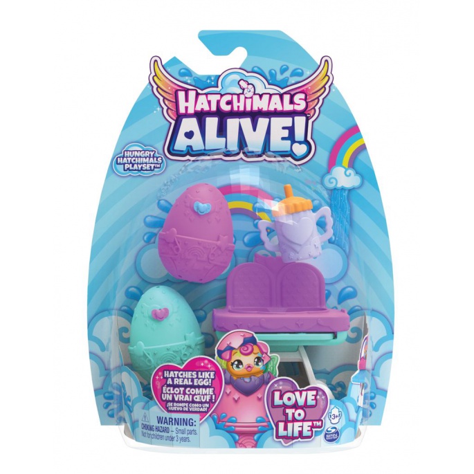 Hatchimals igralni set s hranilno stolico za živali