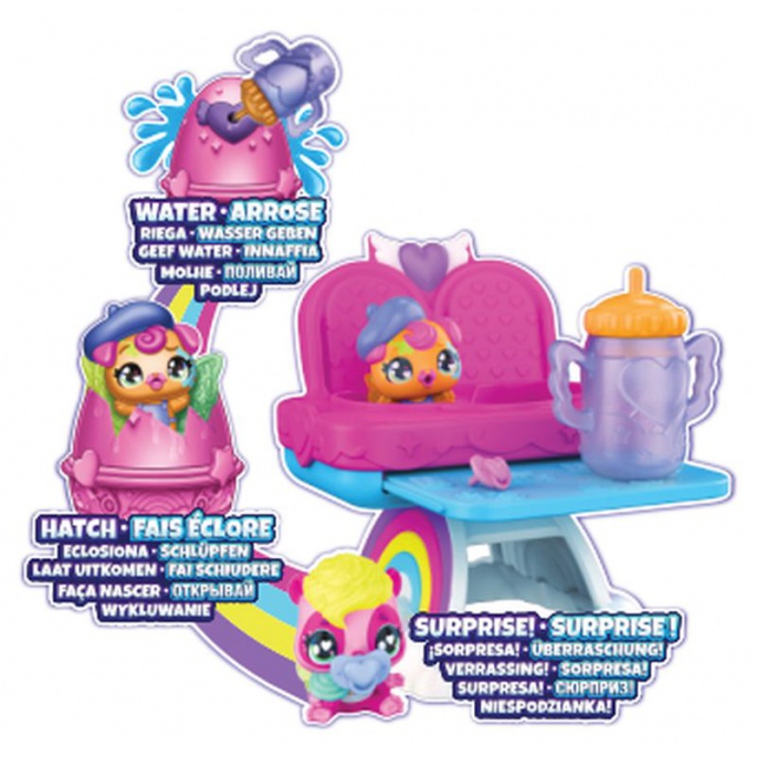 Hatchimals igralni set s hranilno stolico za živali