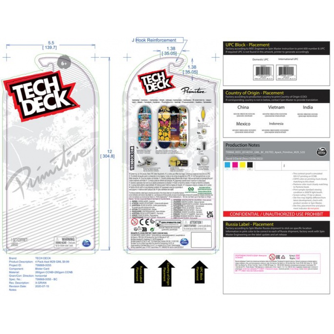 Tech Deck fingerboard štiripaket Blind