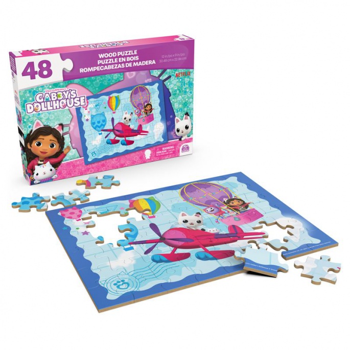Spin Master Games Gabinin čarobni leseni hiši lesene puzzle 48 kosov