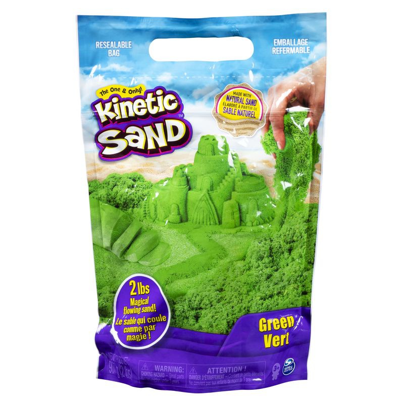 Kinetic Sand embalaža z zelenim tekočim peskom 0,9 kg