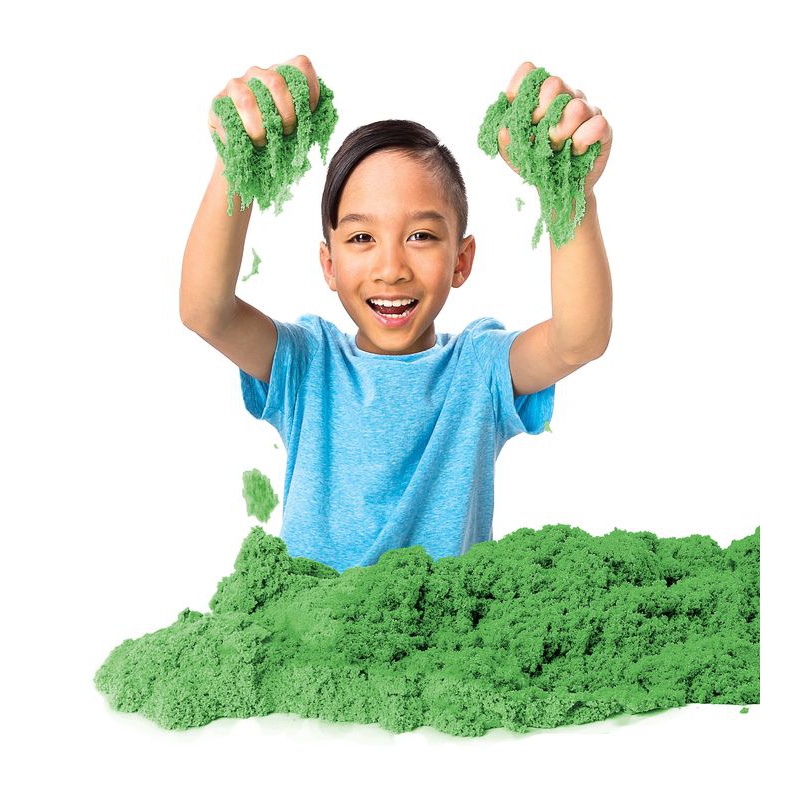 Kinetic Sand embalaža z zelenim tekočim peskom 0,9 kg