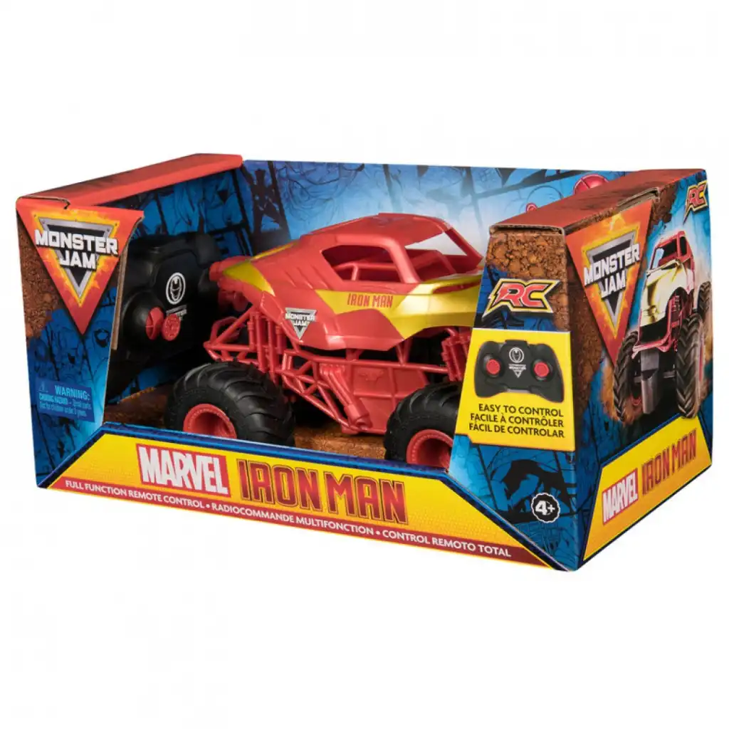 Podrobna izdelava ikoničnega rdeče-zlatega monster trucka.