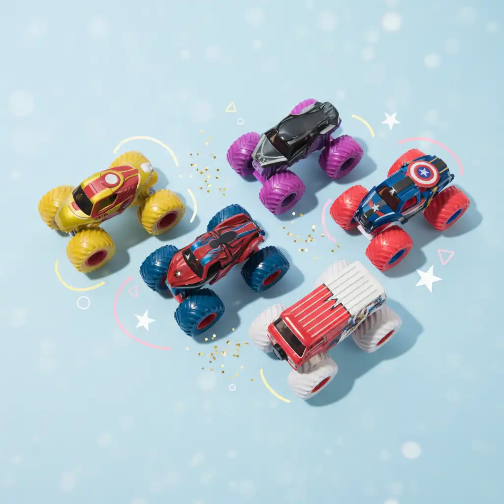 Przeżyj bohaterskie przygody na arenie z ikonicznymi truckami Marvela.