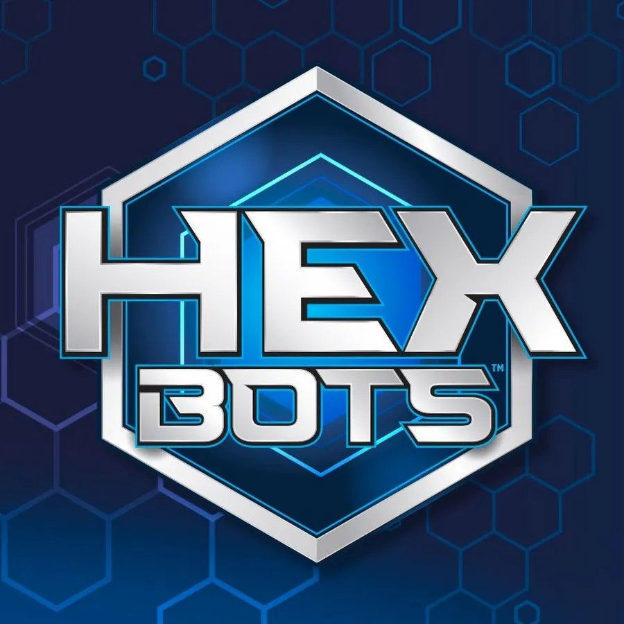 Uradno logo Hex Bots RC tarantule, ki se plazi po stenah